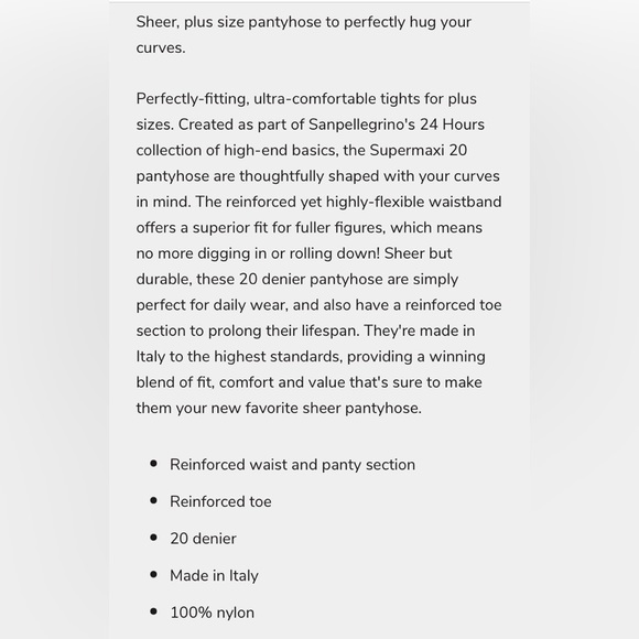 SANPELLEGRINO 24-hour plus size hose - Picture 4 of 4